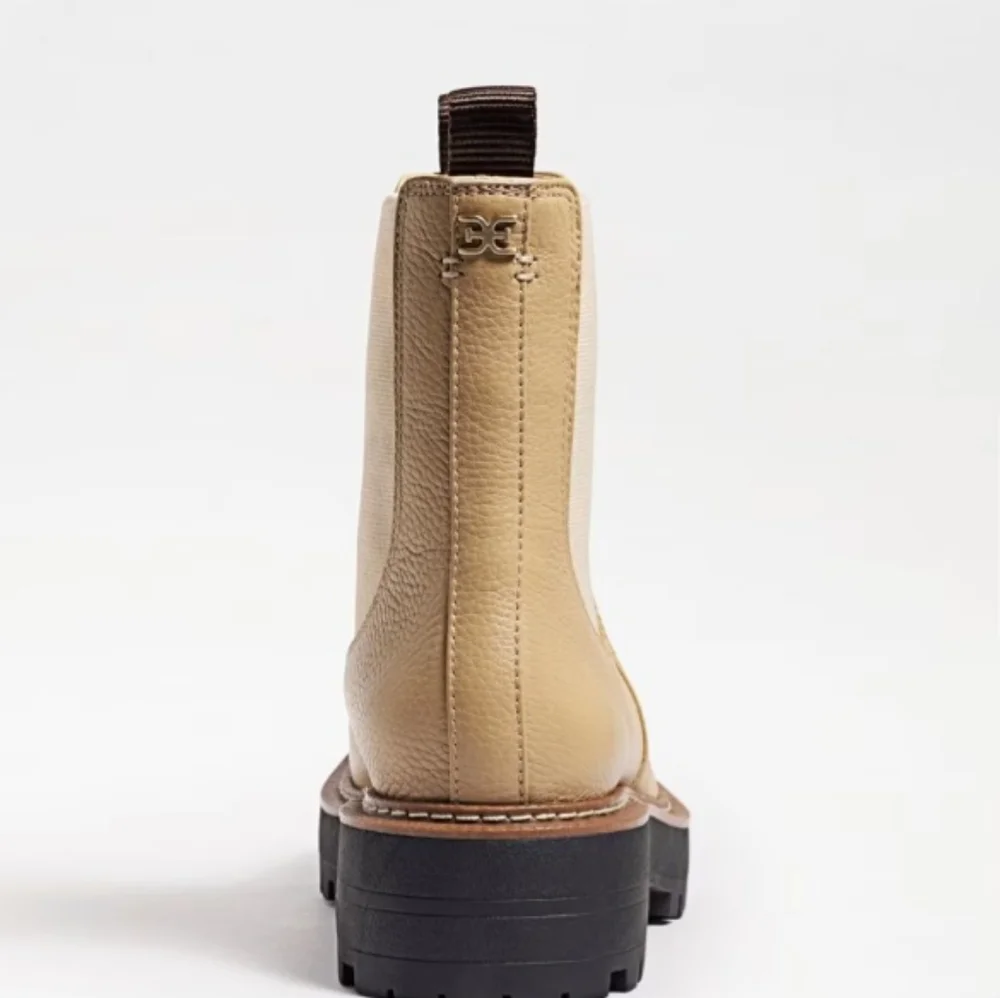 Sam Edelman Tan Chelsea Waterproof Lug Sole Boots Sz 9.5